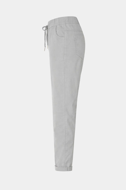 Cotton Straight Tie Waist Trousers