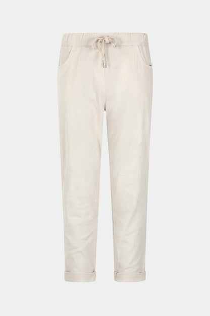 Cotton Straight Tie Waist Trousers