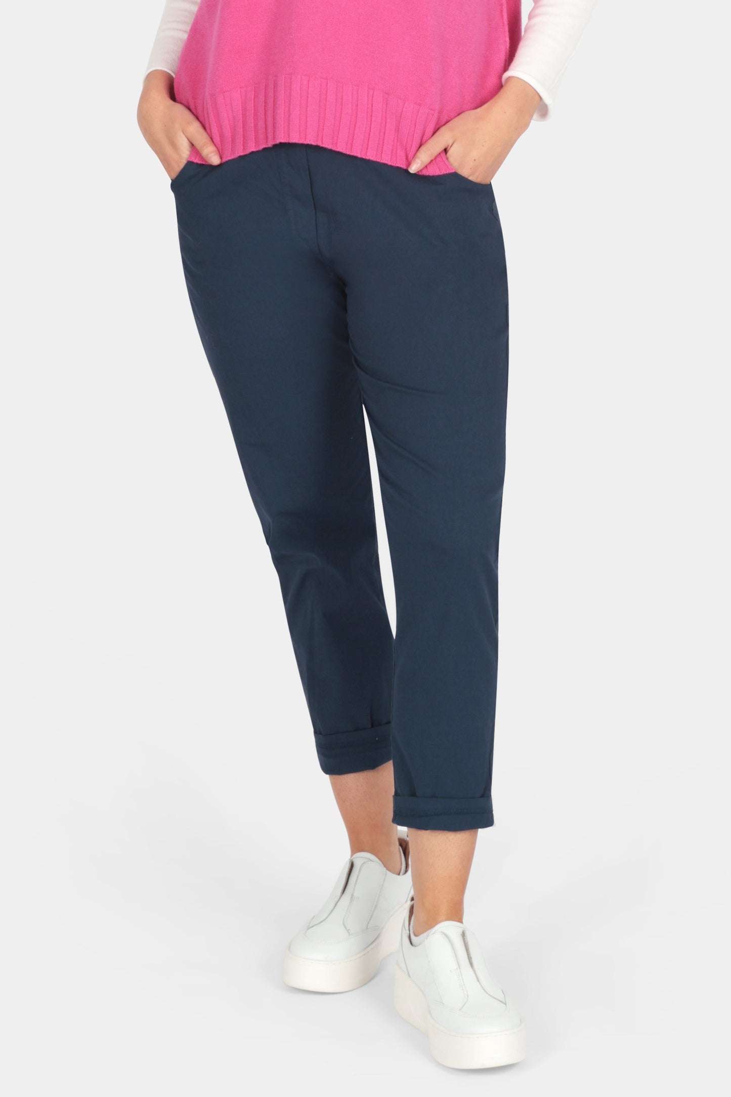 Cotton Straight Tie Waist Trousers