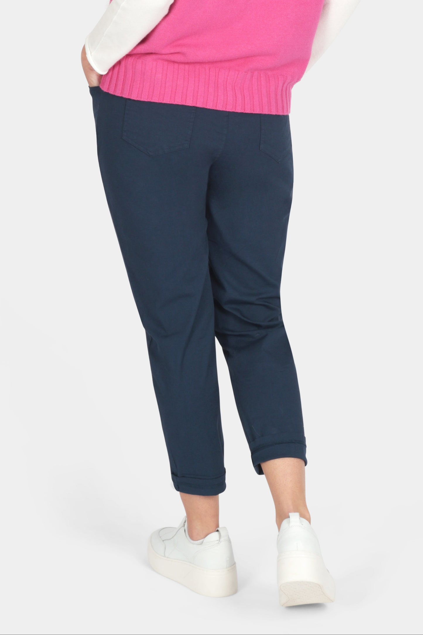 Cotton Straight Tie Waist Trousers