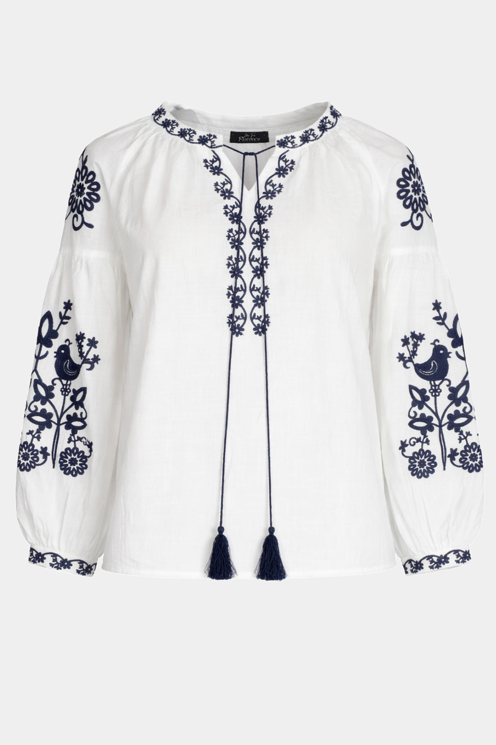 Floral Embroidered Cotton Blouse