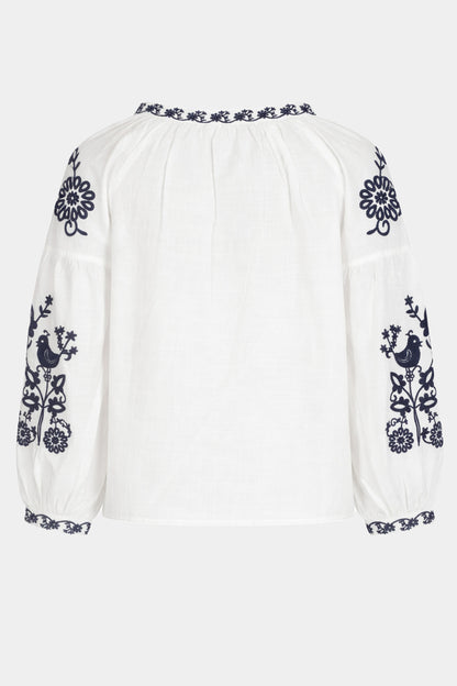 Floral Embroidered Cotton Blouse