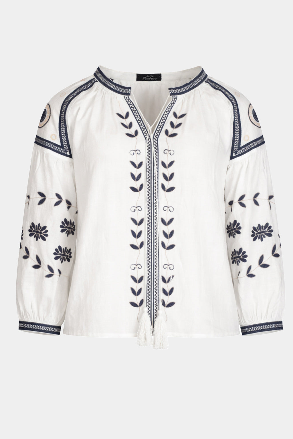 Folk Embroidered Cotton Blouse