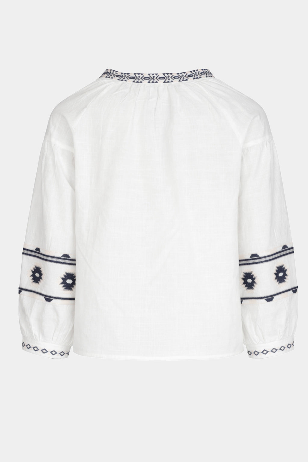 Geo Embroidered Cotton Blouse