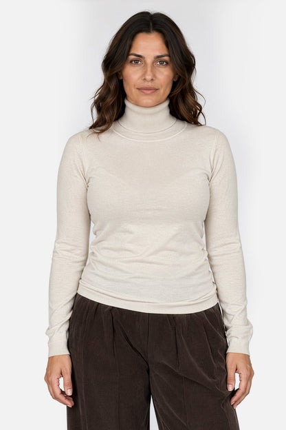 Fine Knit Polo Neck Jumper