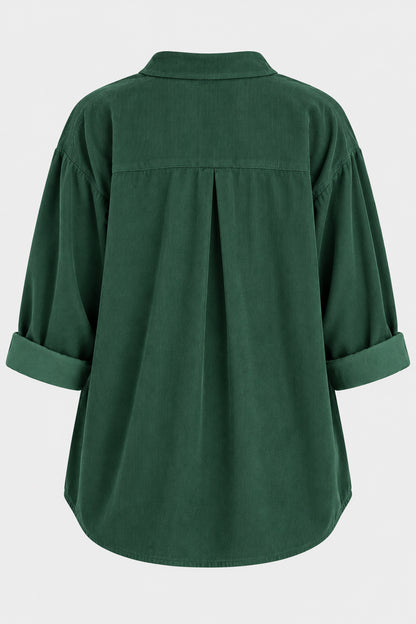 V-Neck Cotton Cord Blouse