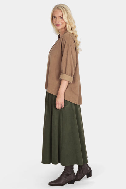 V-Neck Cotton Cord Blouse