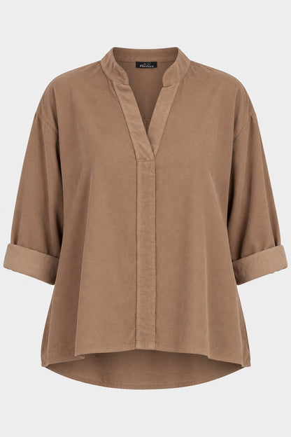 V-Neck Cotton Cord Blouse