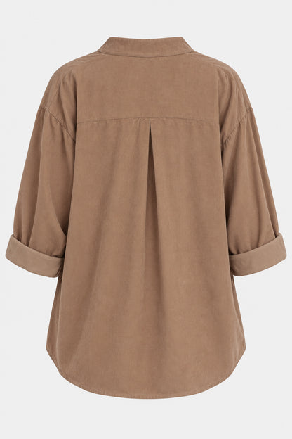 V-Neck Cotton Cord Blouse