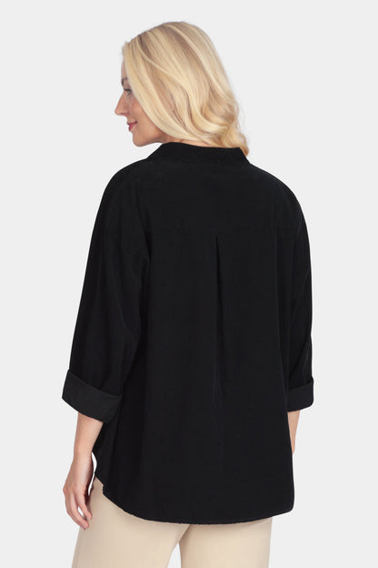 V-Neck Cotton Cord Blouse