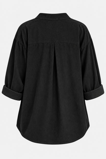 V-Neck Cotton Cord Blouse