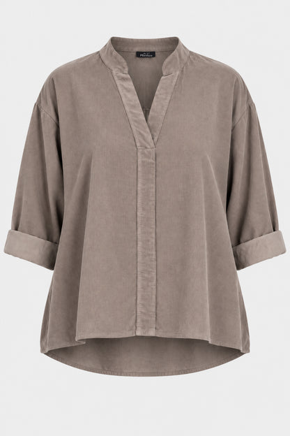 V-Neck Cotton Cord Blouse