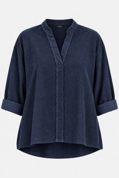 V-Neck Cotton Cord Blouse