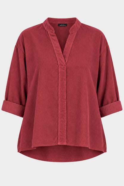 V-Neck Cotton Cord Blouse