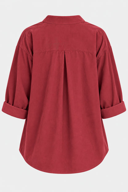 V-Neck Cotton Cord Blouse