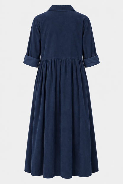 Empire Cotton Cord Shirt Dress