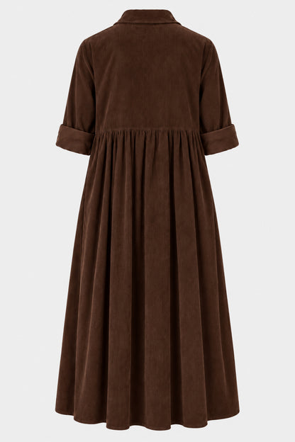 Empire Cotton Cord Shirt Dress