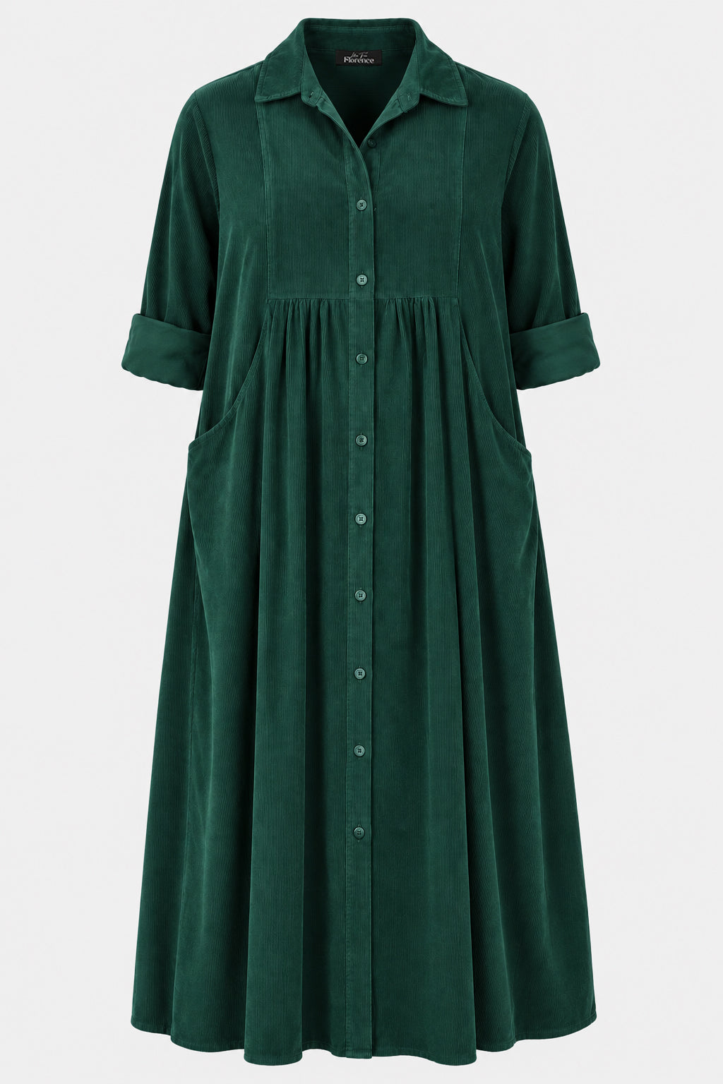 Empire Cotton Cord Shirt Dress
