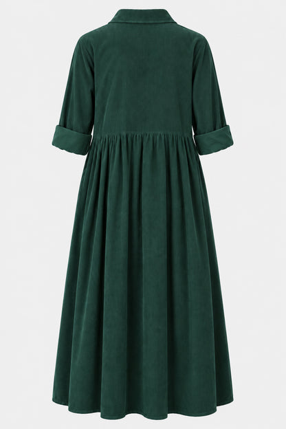 Empire Cotton Cord Shirt Dress