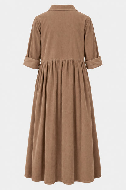 Empire Cotton Cord Shirt Dress