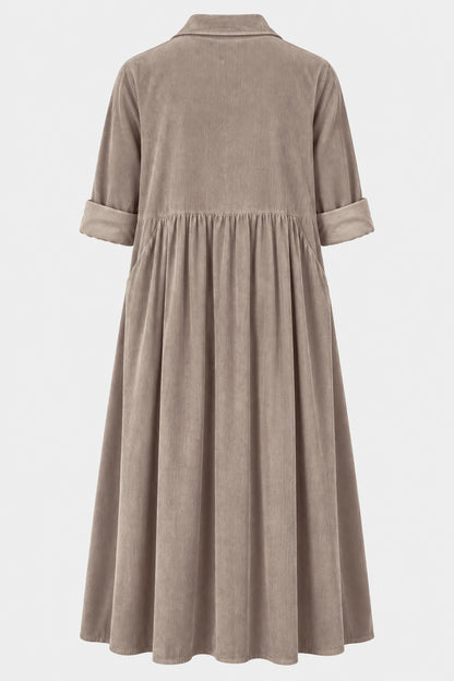 Empire Cotton Cord Shirt Dress