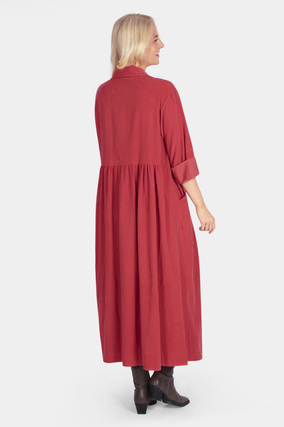 Empire Cotton Cord Shirt Dress