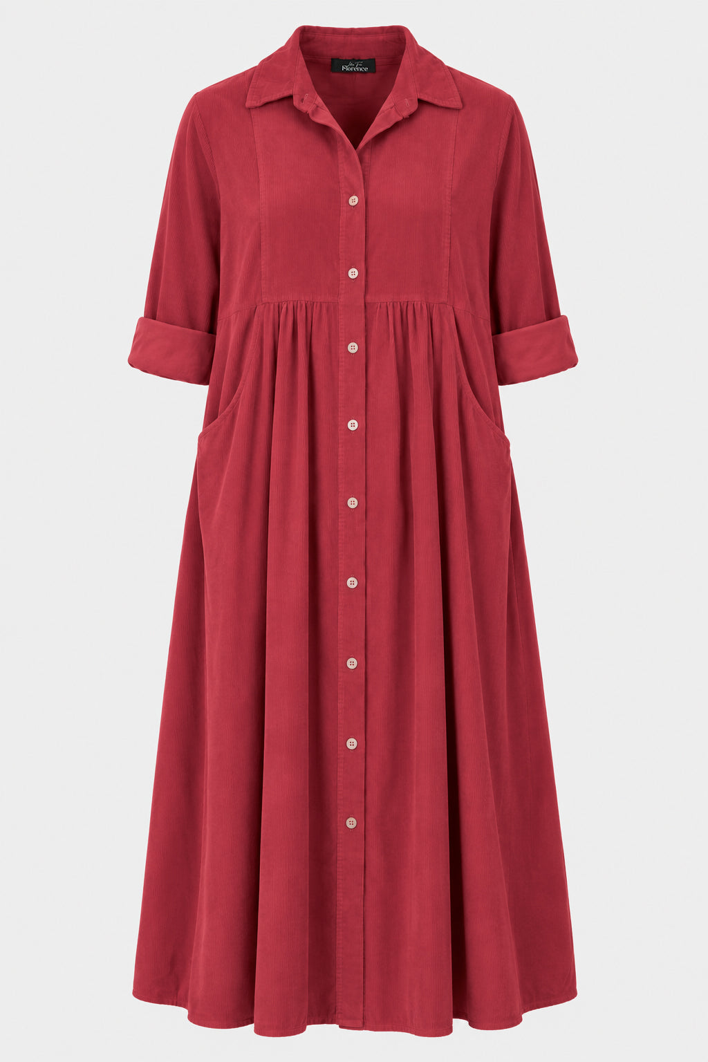 Empire Cotton Cord Shirt Dress