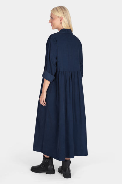Empire Cotton Cord Shirt Dress