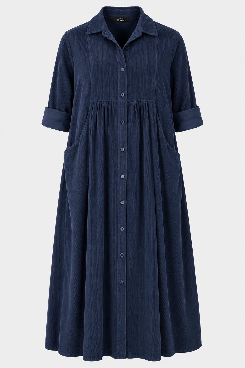 Empire Cotton Cord Shirt Dress