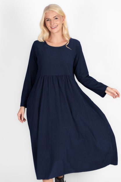 Round Neck Cotton Cord Dress
