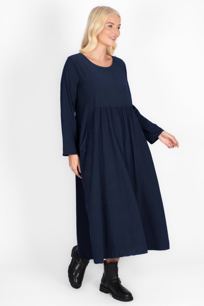 Round Neck Cotton Cord Dress