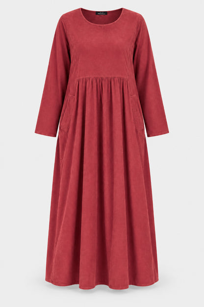 Round Neck Cotton Cord Dress