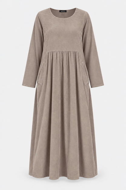 Round Neck Cotton Cord Dress