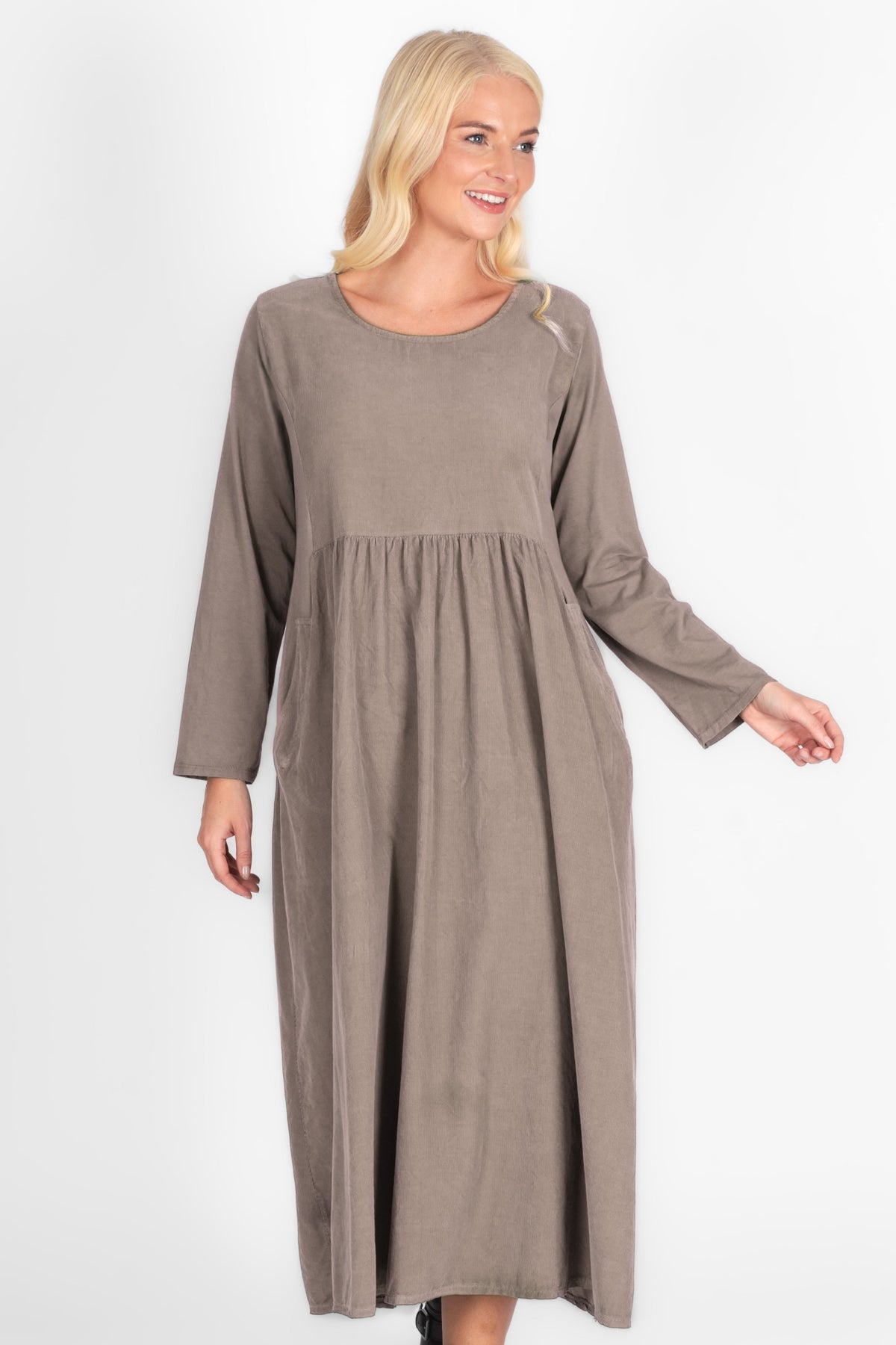 Round Neck Cotton Cord Dress