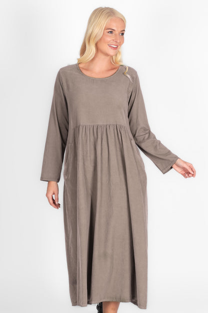Round Neck Cotton Cord Dress