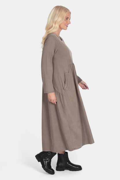 Round Neck Cotton Cord Dress