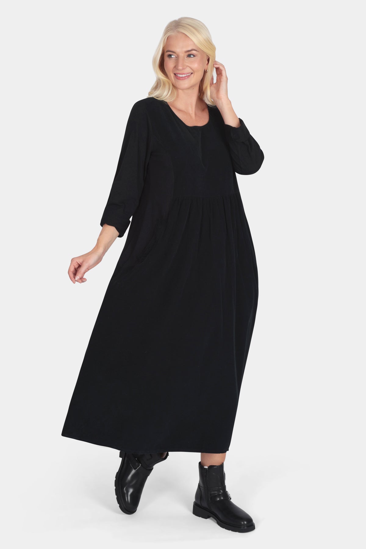 Round Neck Cotton Cord Dress