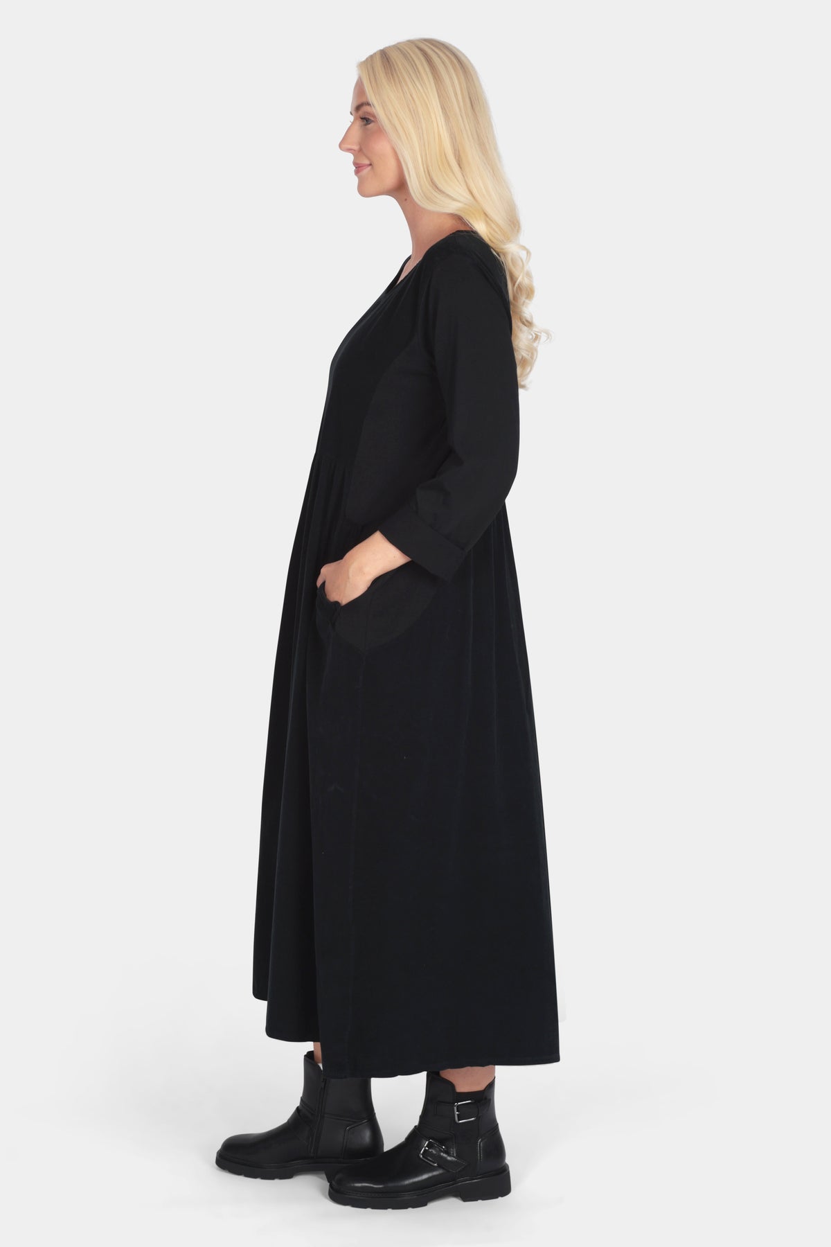 Round Neck Cotton Cord Dress