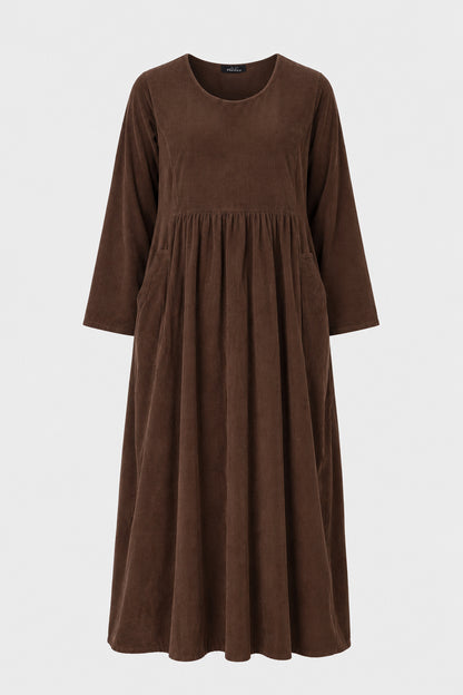 Round Neck Cotton Cord Dress