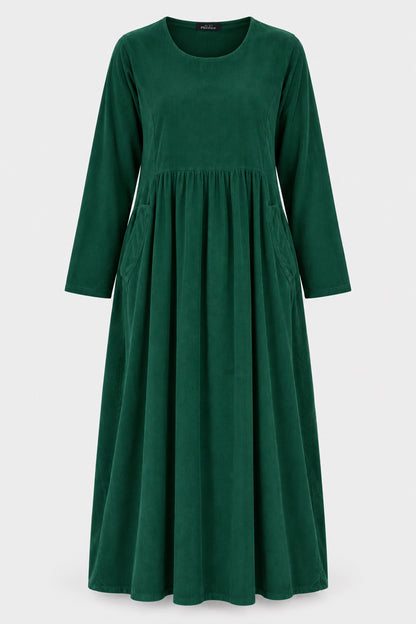 Round Neck Cotton Cord Dress