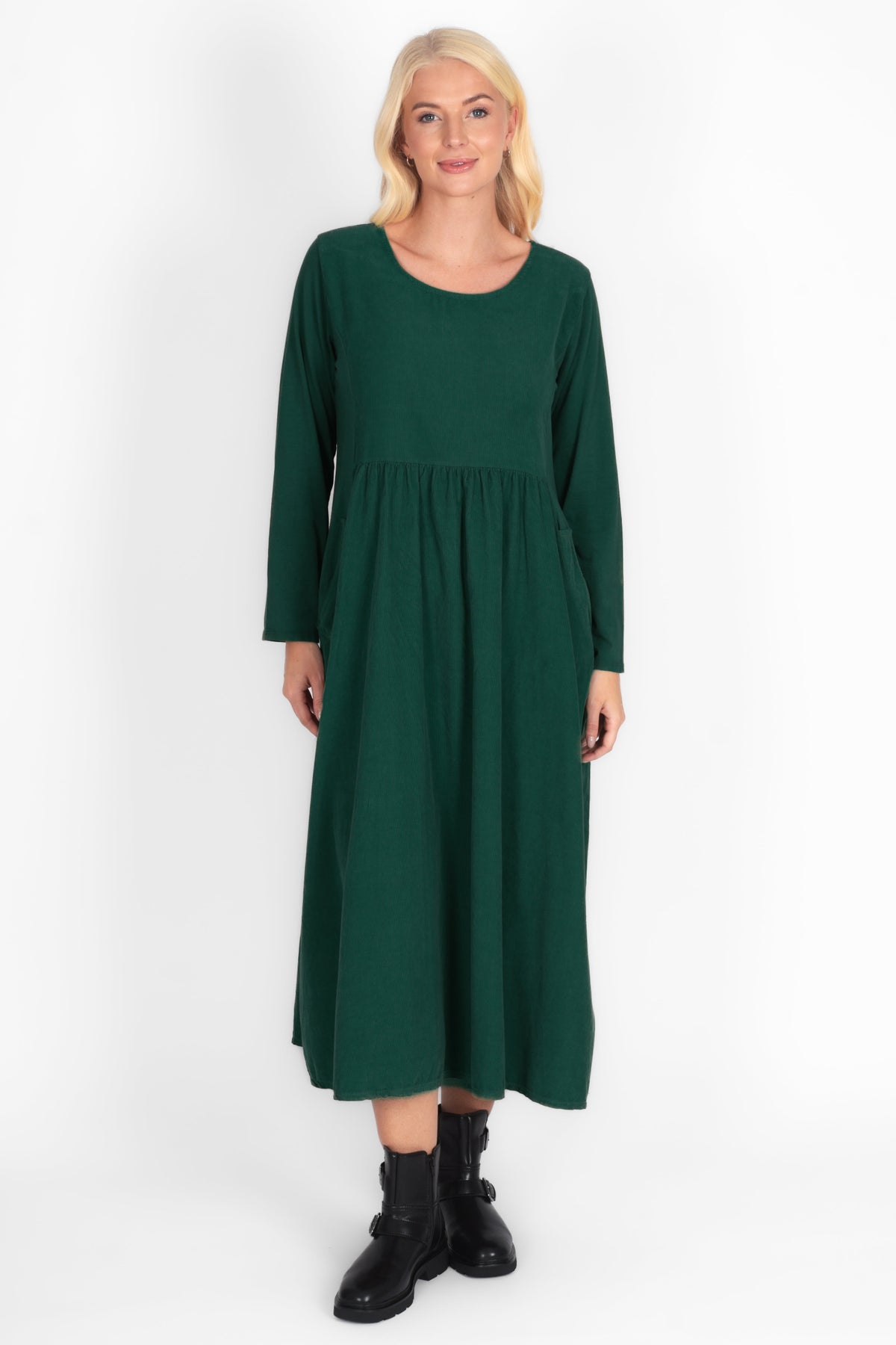 Round Neck Cotton Cord Dress
