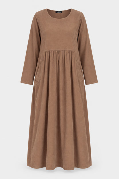 Round Neck Cotton Cord Dress