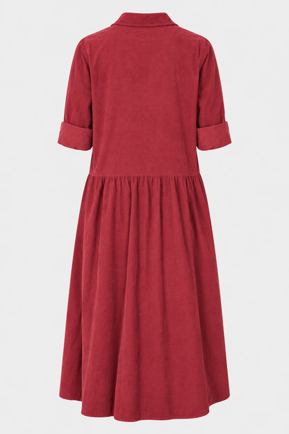 Smock Cotton Cord Shirt Dress