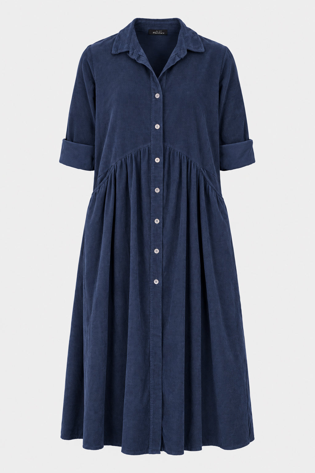 Smock Cotton Cord Shirt Dress
