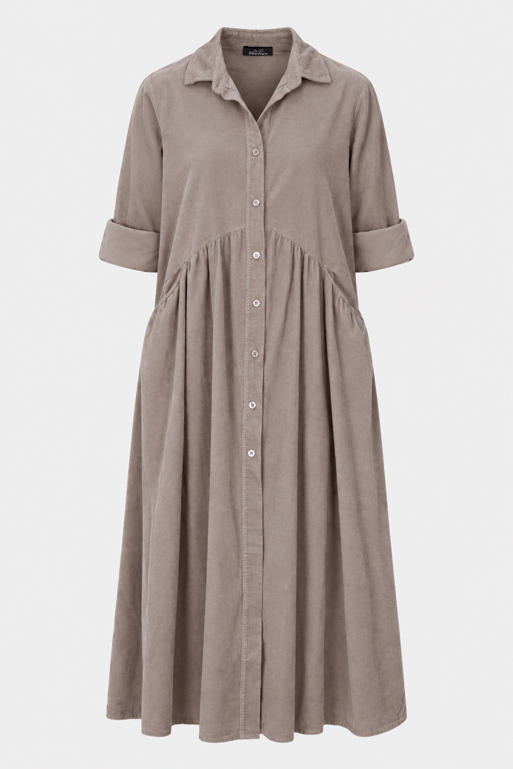 Smock Cotton Cord Shirt Dress
