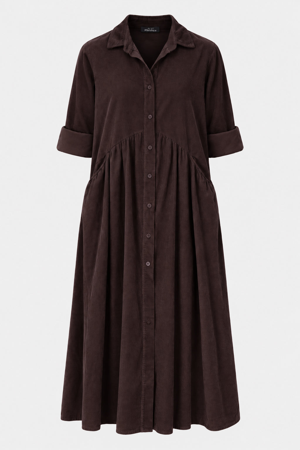 Smock Cotton Cord Shirt Dress