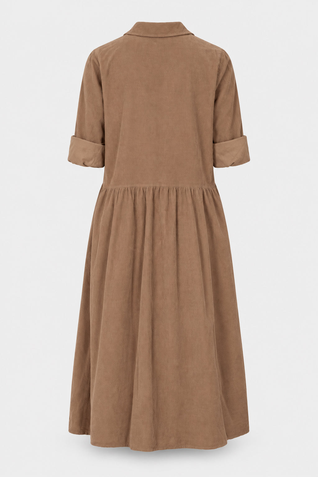 Smock Cotton Cord Shirt Dress