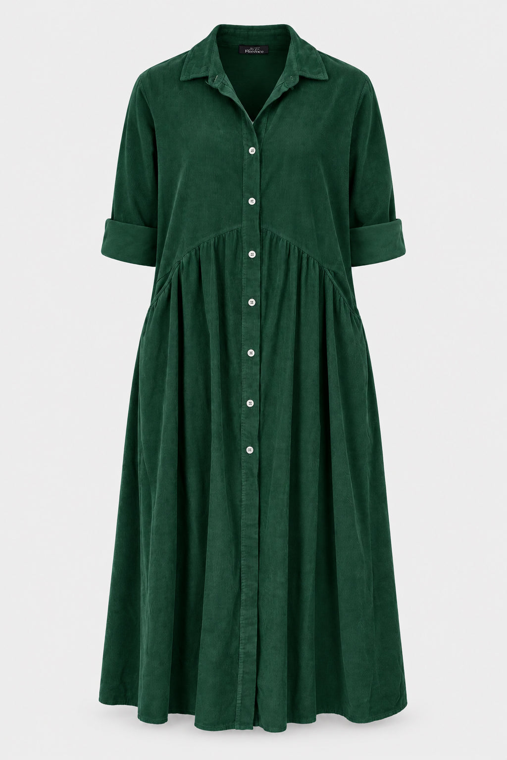 Smock Cotton Cord Shirt Dress