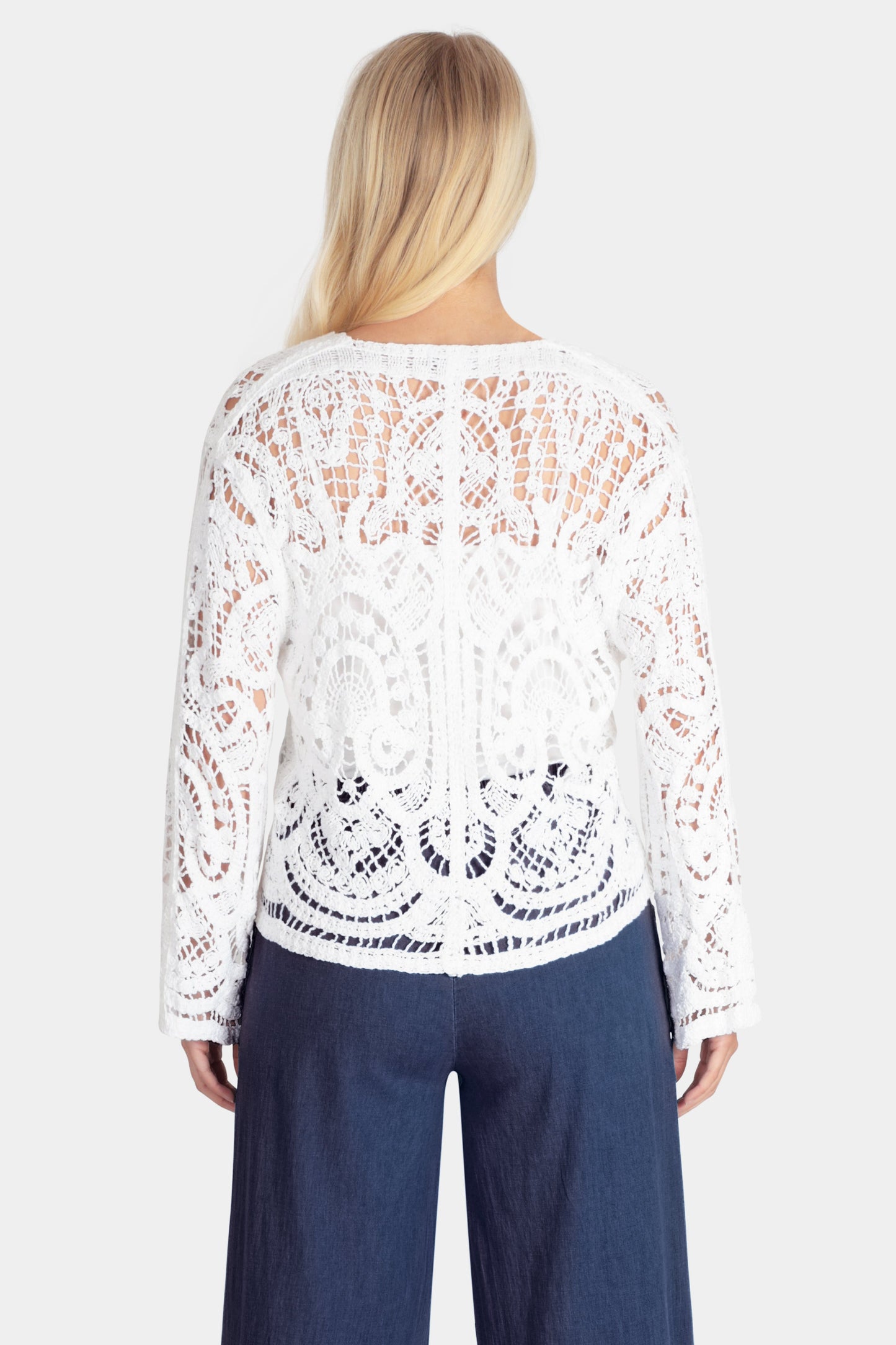 Crochet V Neck Cardigan
