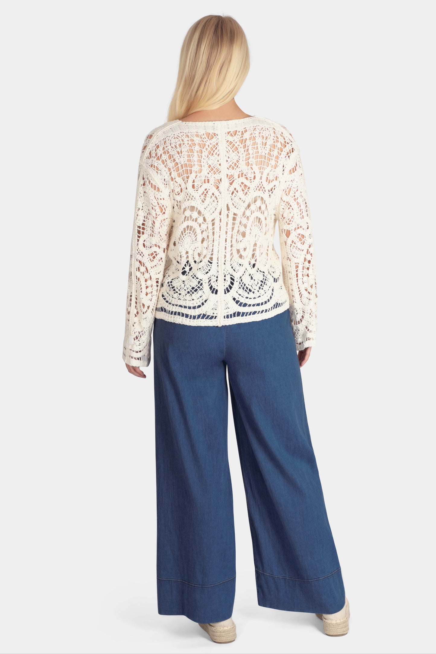 Crochet V Neck Cardigan